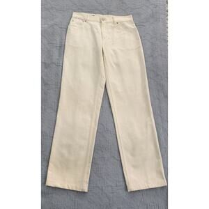 Vintage Zamasport For Gucci 1990s White Denim Straight Leg Jeans Sz 38 XS
